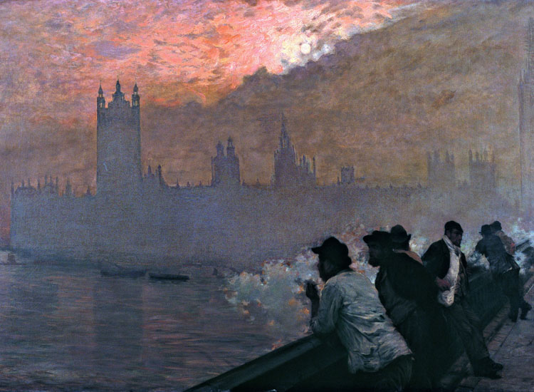 Giuseppe De Nittis, Westminster (1878), olio su tela, particolare. Collezione privata (foto Luca di Giorgio)